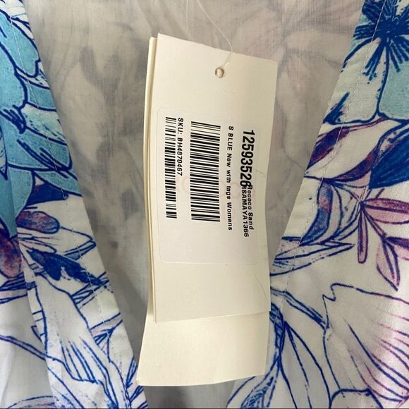 ROCOCO SAND Amaya Ruched Mini Dress In Blue Sz S - Picture 8 of 9